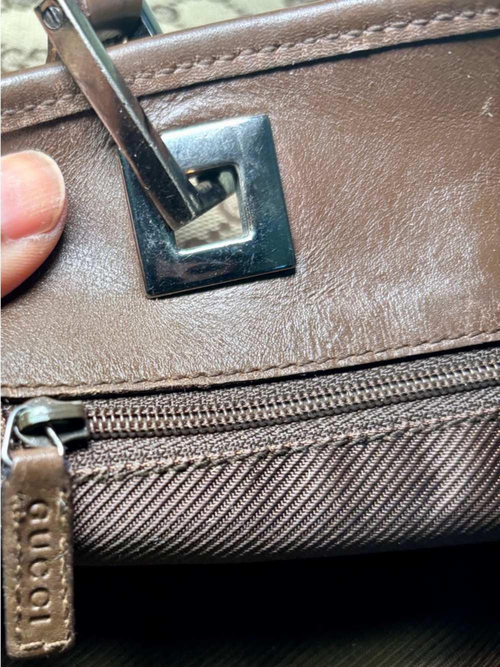 Authentic Vintage Gucci GG Monogram Canvas Tote Shoulder Bag w/COA - Picture 3 of 15